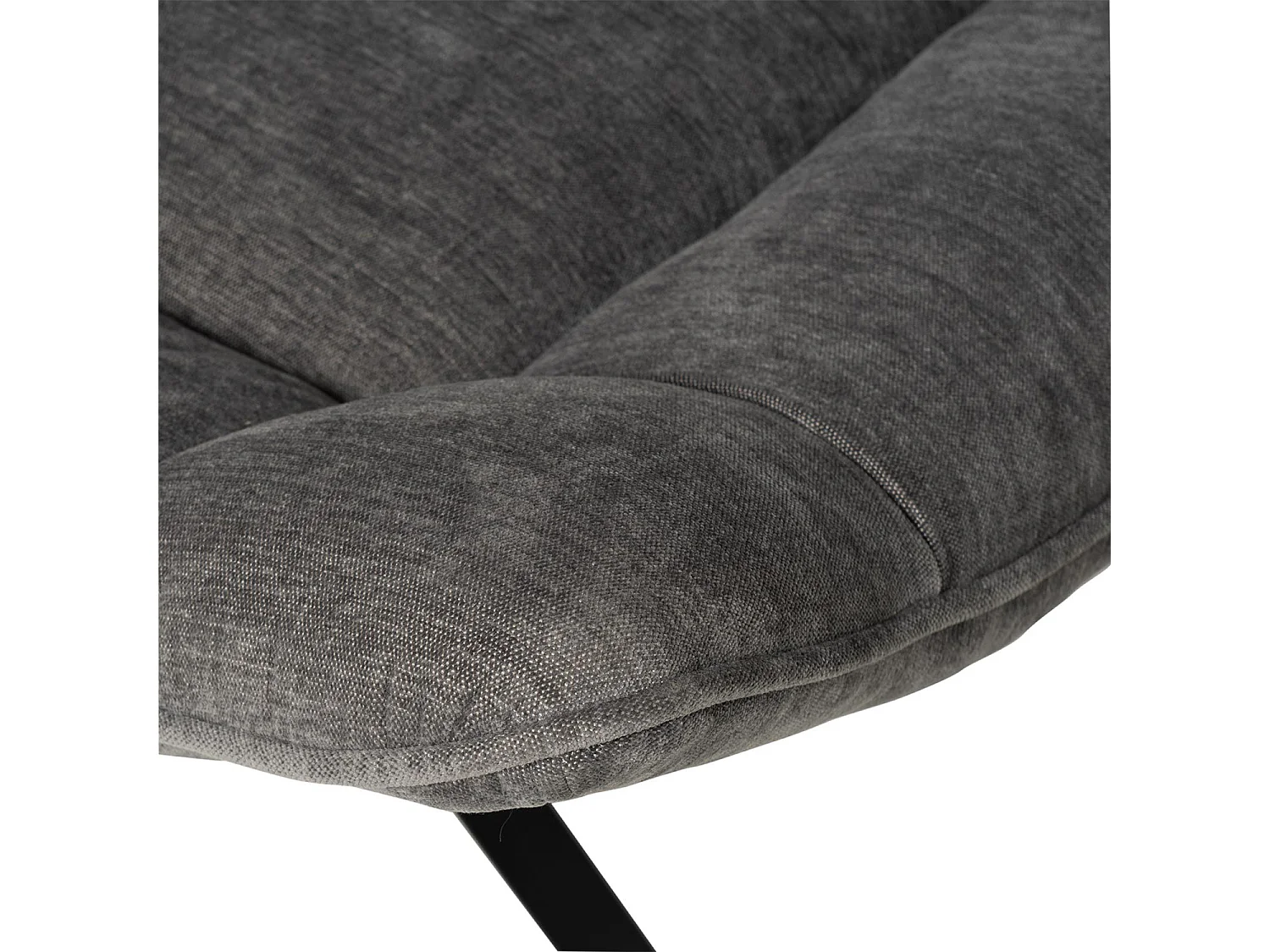 Fauteuil assise large rotatif à 360º tissu gris foncé matelassé Farma 83cm