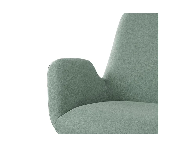 Fauteuil moderne tissu vert menthe Daly 66cm