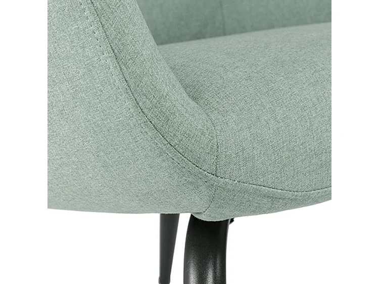 Fauteuil moderne tissu vert menthe Daly 66cm