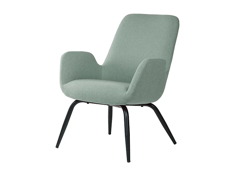 Fauteuil moderne tissu vert menthe Daly 66cm