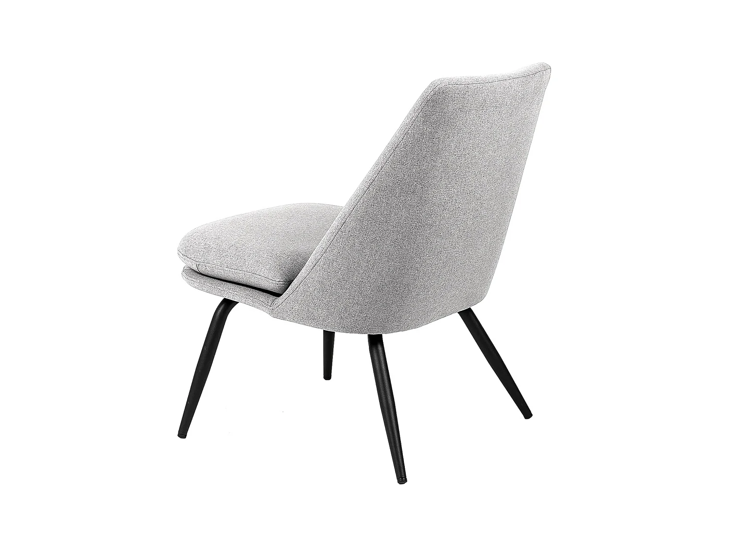 Fauteuil Mory - Confort moderne en tissu avec pieds métal noir-Gris clair