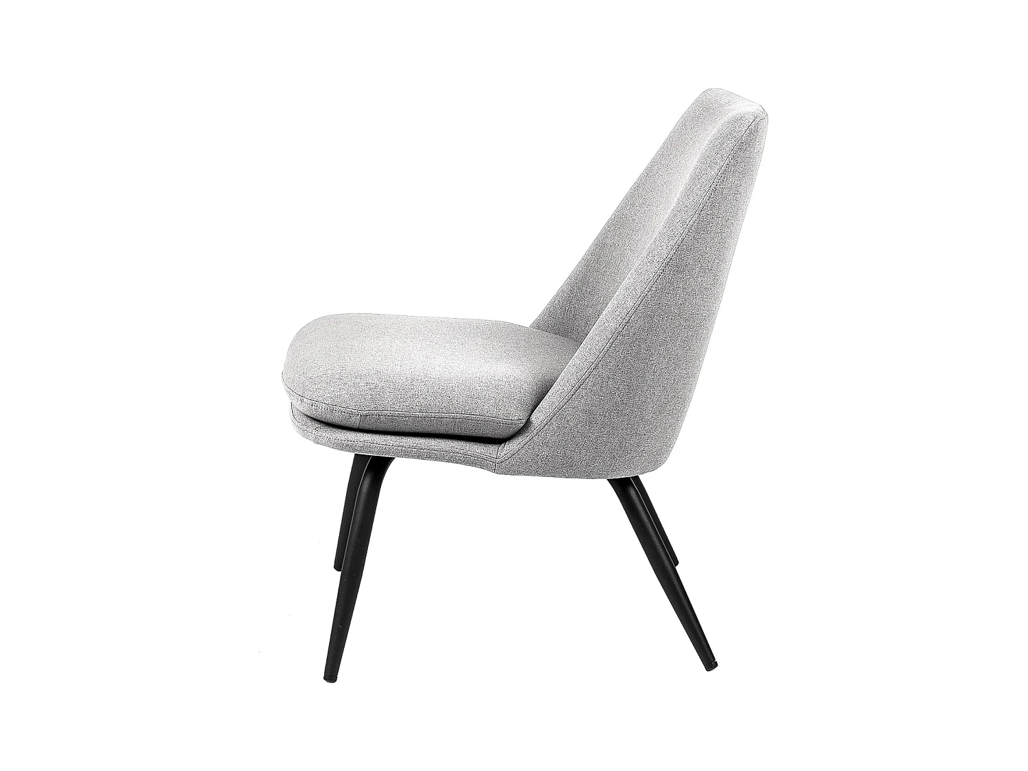 Fauteuil Mory - Confort moderne en tissu avec pieds métal noir-Gris clair