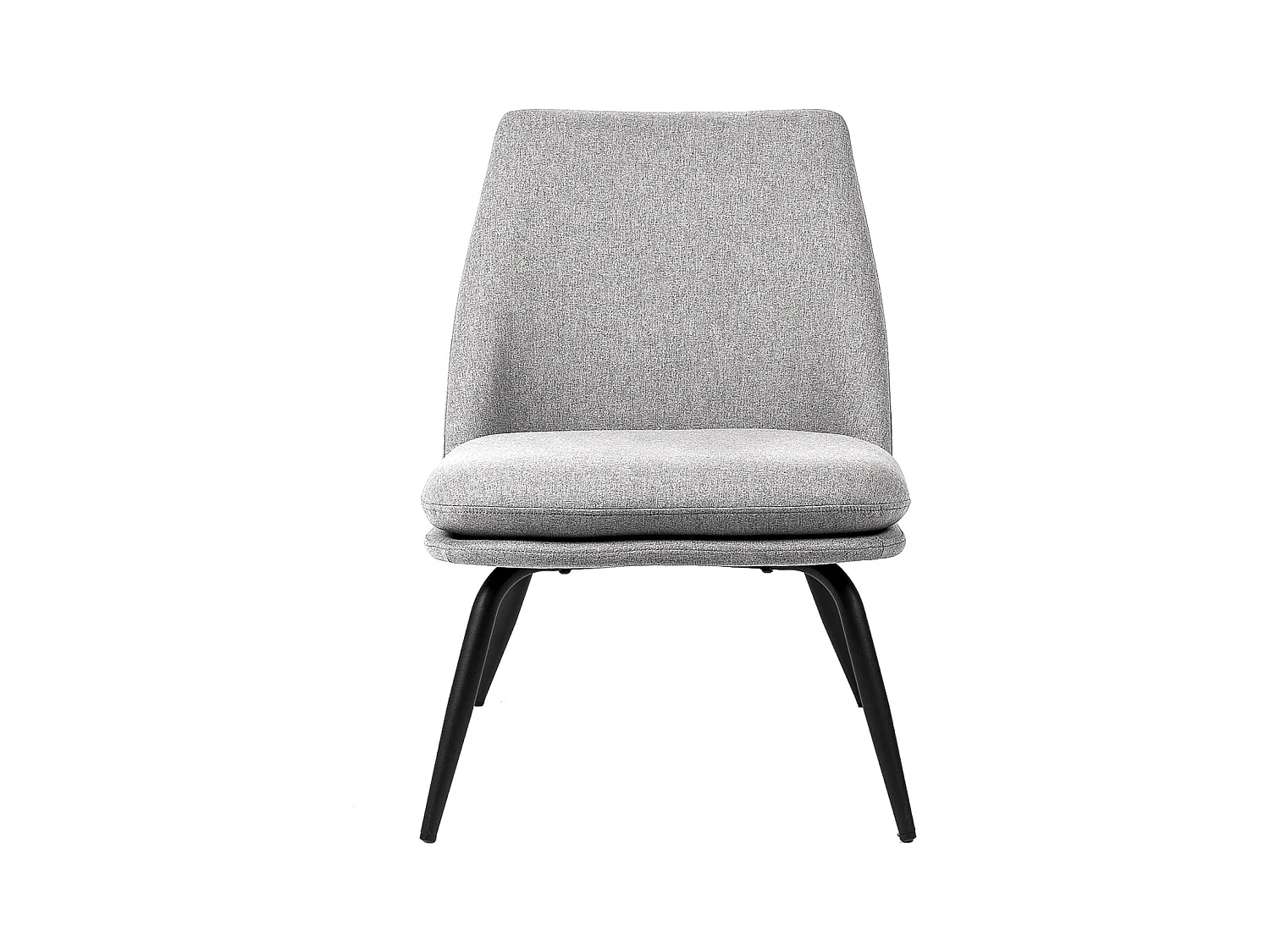 Fauteuil Mory - Confort moderne en tissu avec pieds métal noir-Gris clair