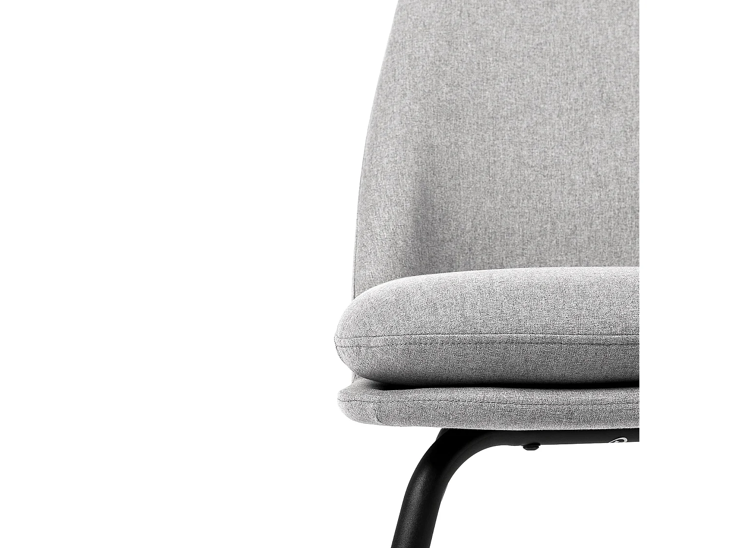 Fauteuil Mory - Confort moderne en tissu avec pieds métal noir-Gris clair