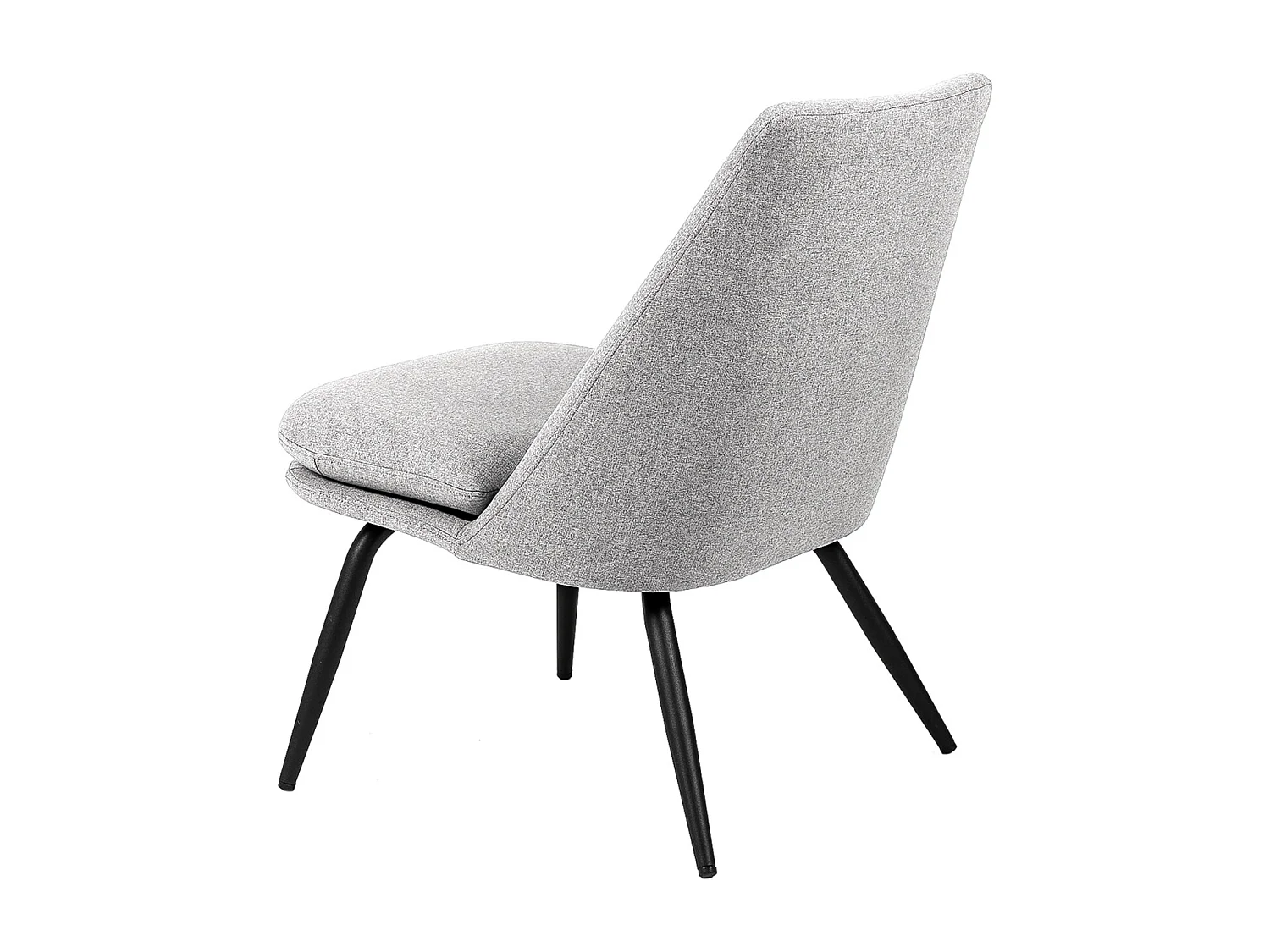 Fauteuil Mory - Confort moderne en tissu avec pieds métal noir-Gris clair