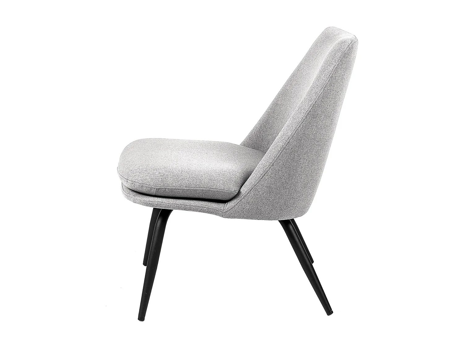 Fauteuil Mory - Confort moderne en tissu avec pieds métal noir-Gris clair