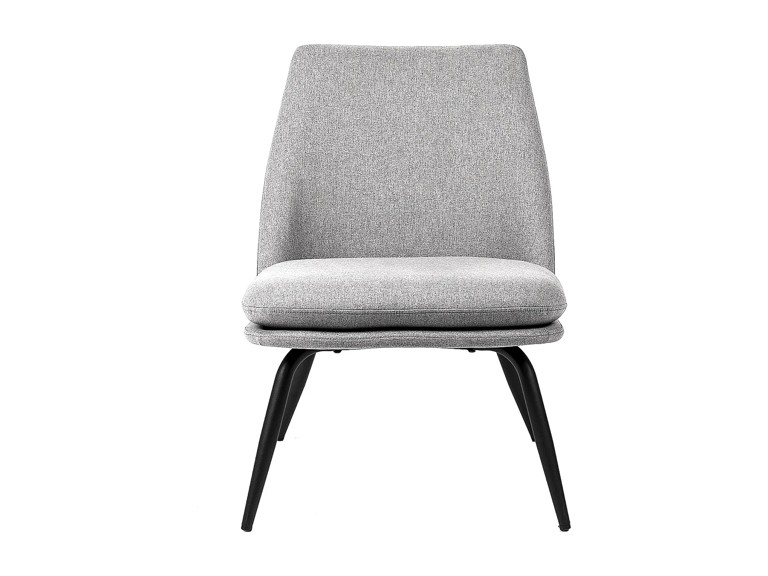 Fauteuil Mory - Confort moderne en tissu avec pieds métal noir-Gris clair