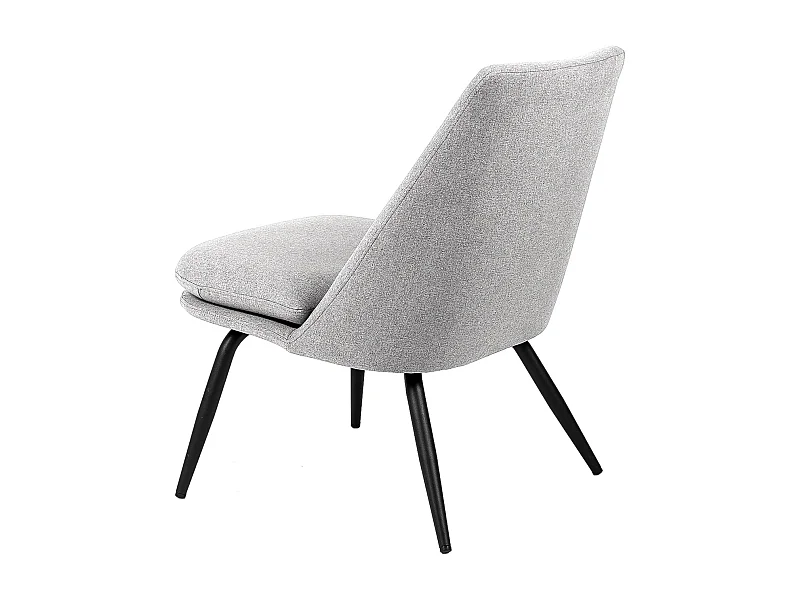 Fauteuil Mory - Confort moderne en tissu avec pieds métal noir-Gris clair