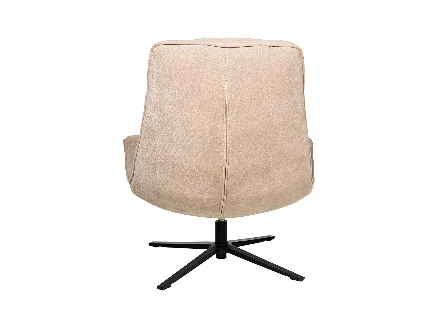Fauteuil assise large rotatif à 360º tissu beige matelassé FARMA