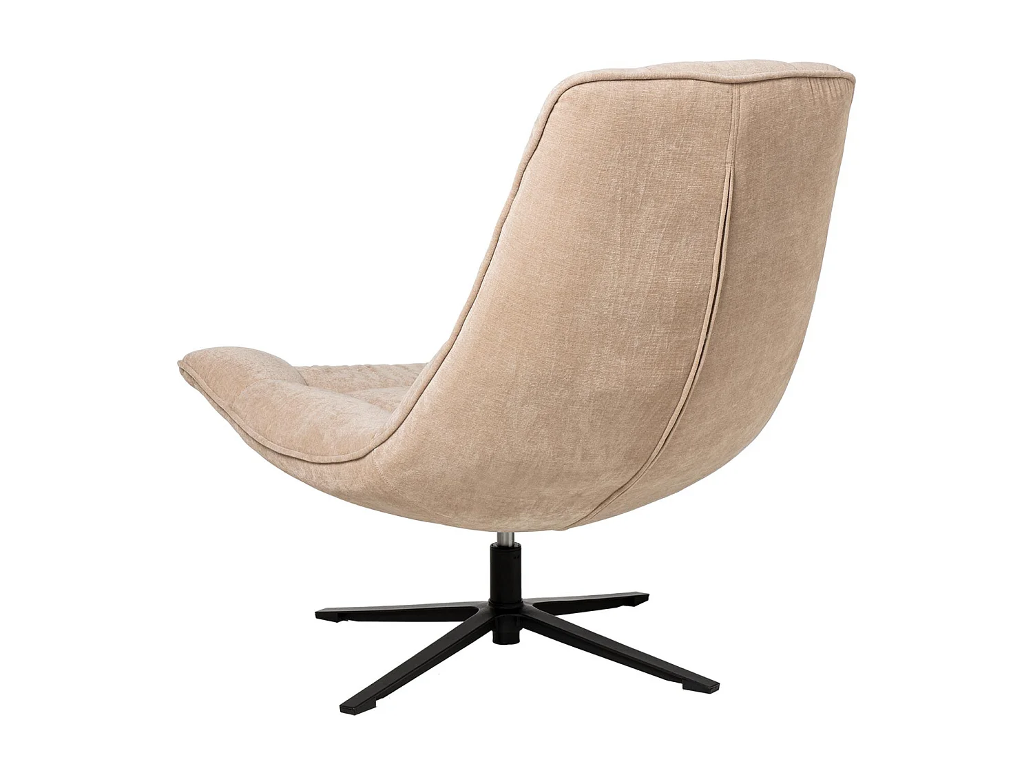 Fauteuil assise large rotatif à 360º tissu beige matelassé FARMA