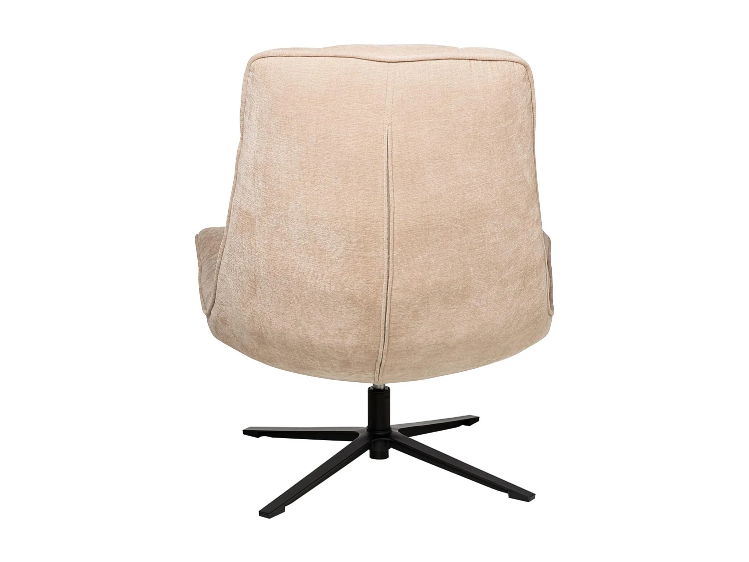 Fauteuil assise large rotatif à 360º tissu beige matelassé FARMA