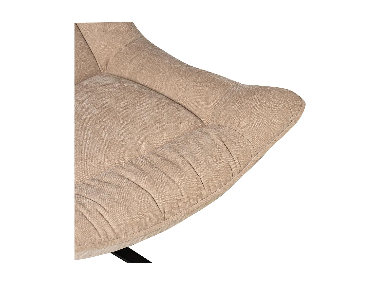 Fauteuil assise large rotatif à 360º tissu beige matelassé FARMA