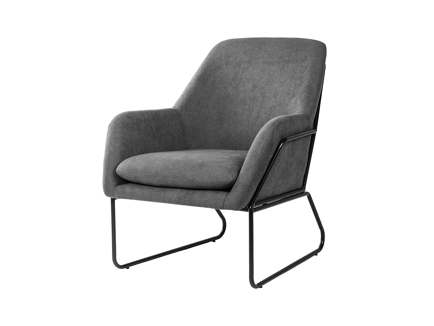 Fauteuil design tissu gris foncé Bouka 74cm