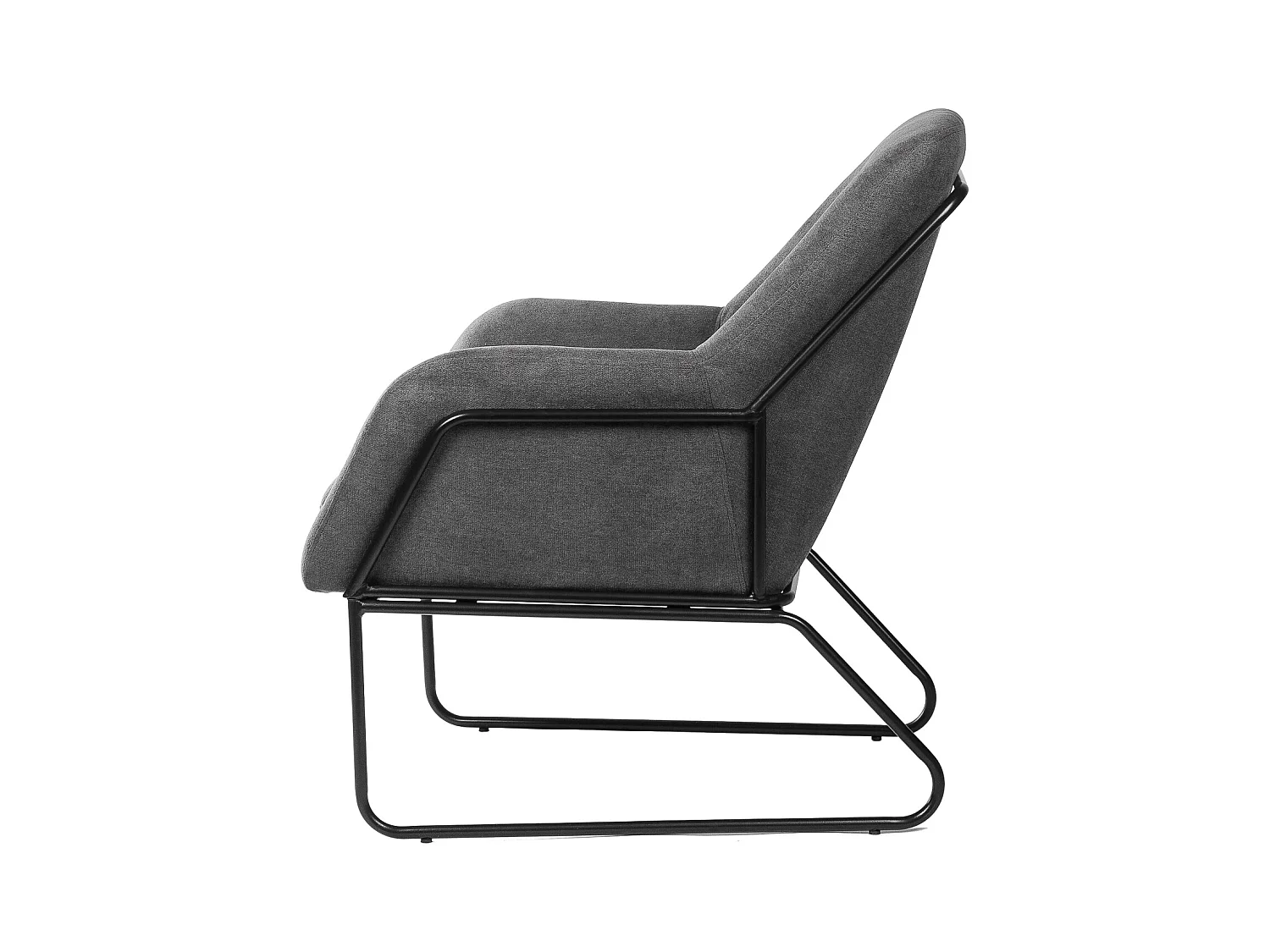 Fauteuil design tissu gris foncé Bouka 74cm