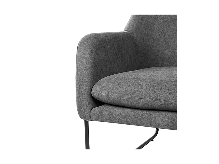 Fauteuil design tissu gris foncé Bouka 74cm