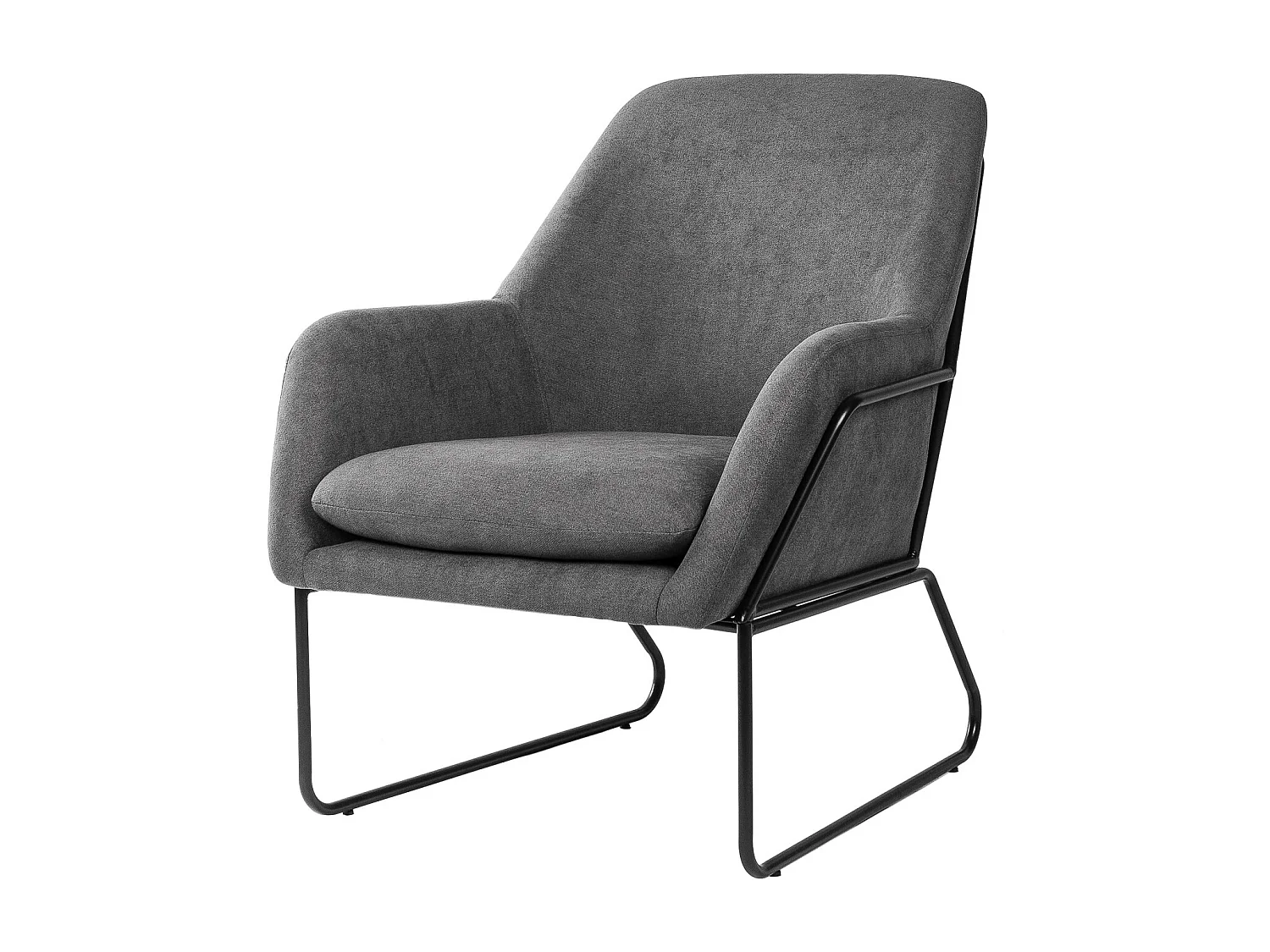 Fauteuil design tissu gris foncé Bouka 74cm
