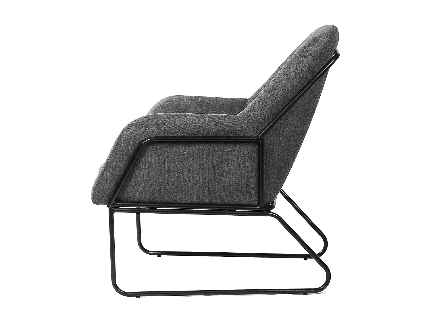 Fauteuil design tissu gris foncé Bouka 74cm