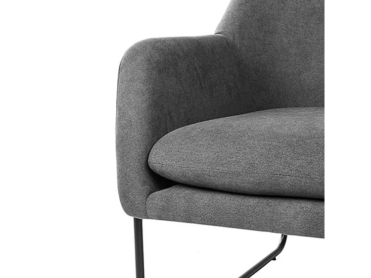 Fauteuil design tissu gris foncé Bouka 74cm