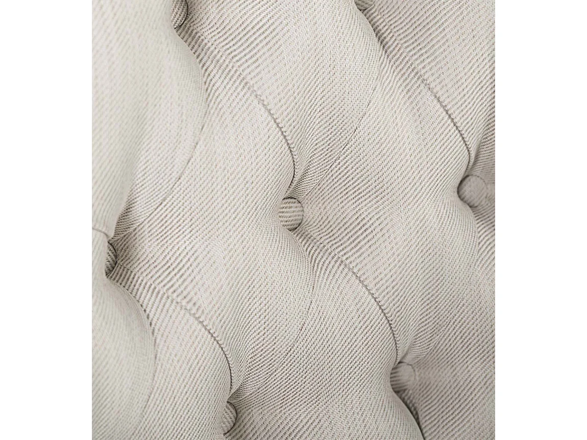 Fauteuil en bois d'acajou marron et assise tissu beige Castle