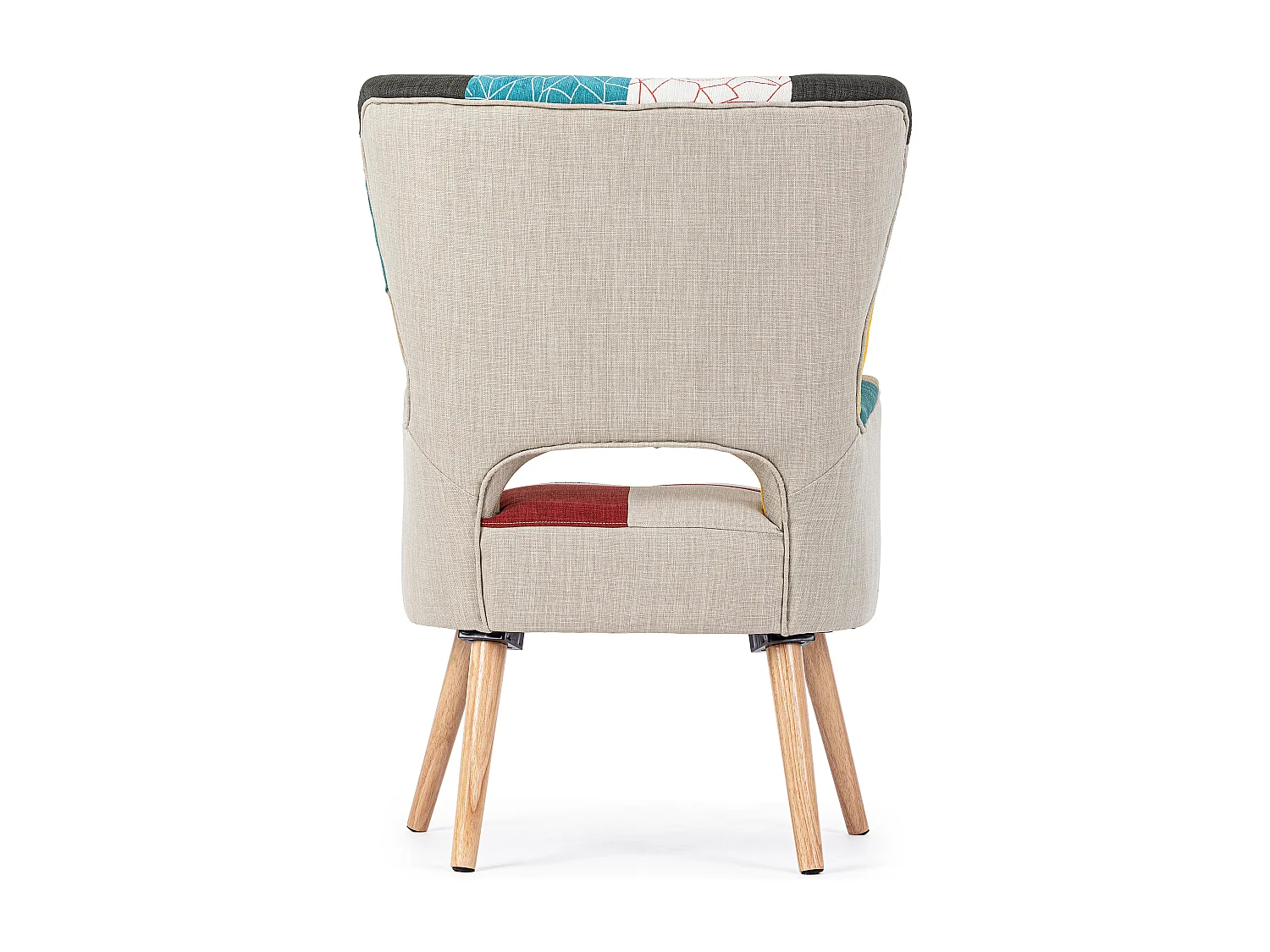 Fauteuil en bois de pin multicolore Arlequin