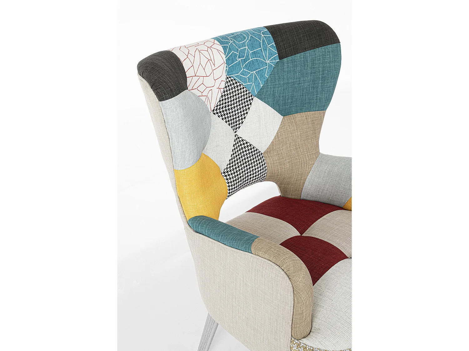 Fauteuil en bois de pin multicolore Arlequin