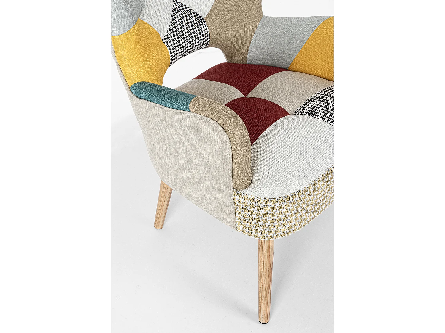 Fauteuil en bois de pin multicolore Arlequin