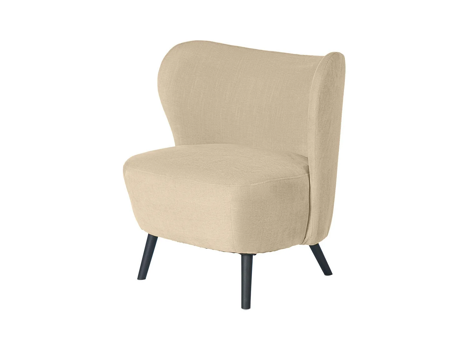 Fauteuil confortable tissu beige clair Korta 75cm