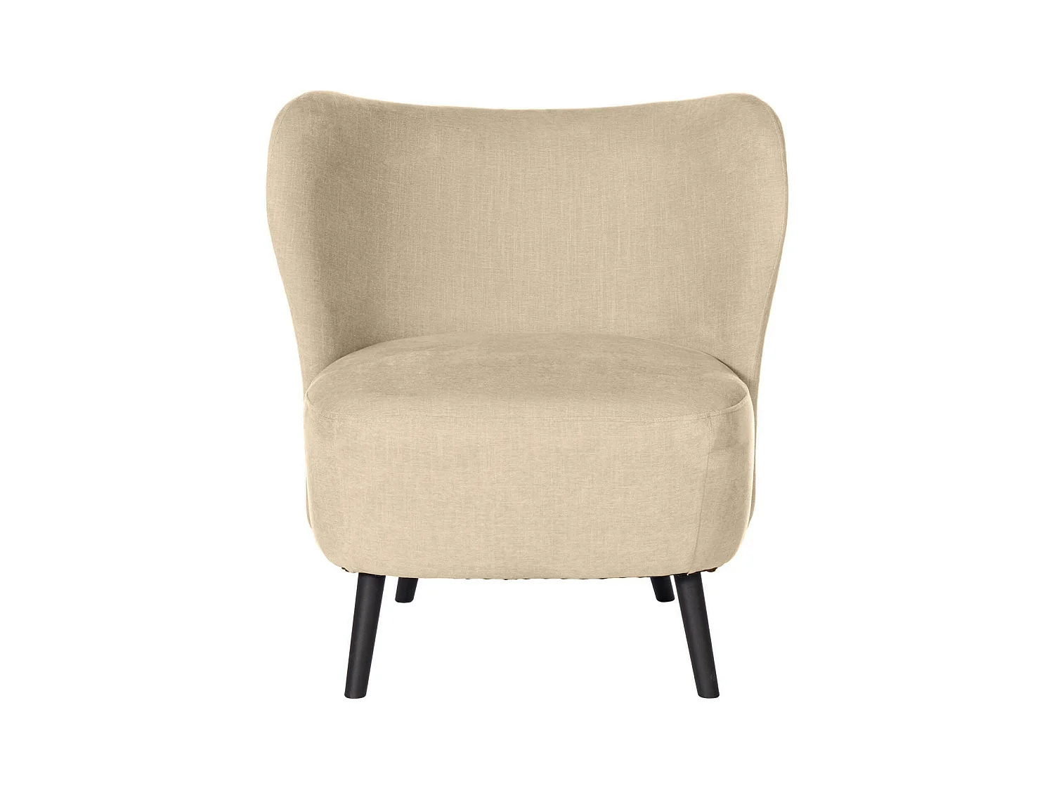 Fauteuil confortable tissu beige clair Korta 75cm