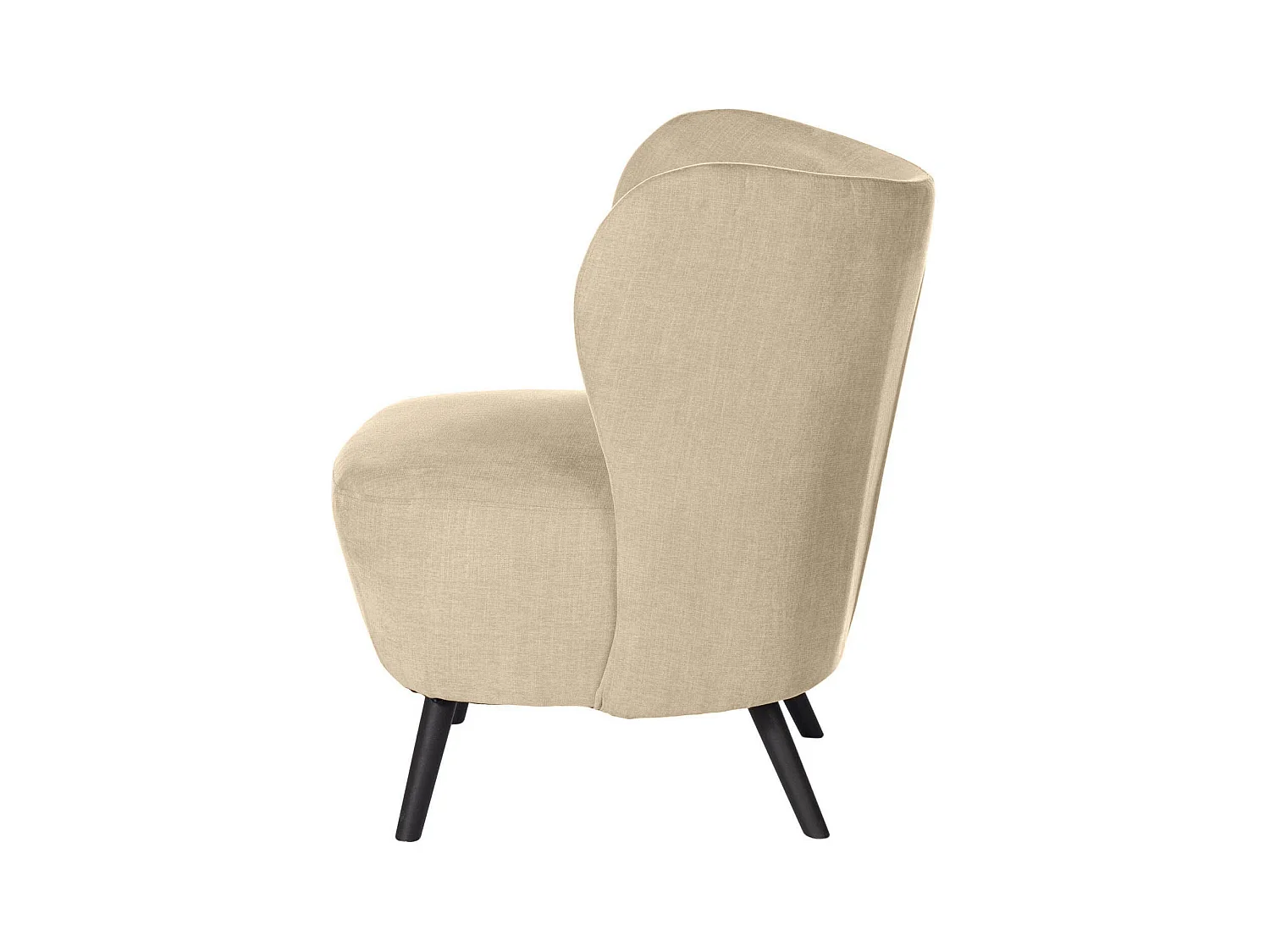 Fauteuil confortable tissu beige clair Korta 75cm
