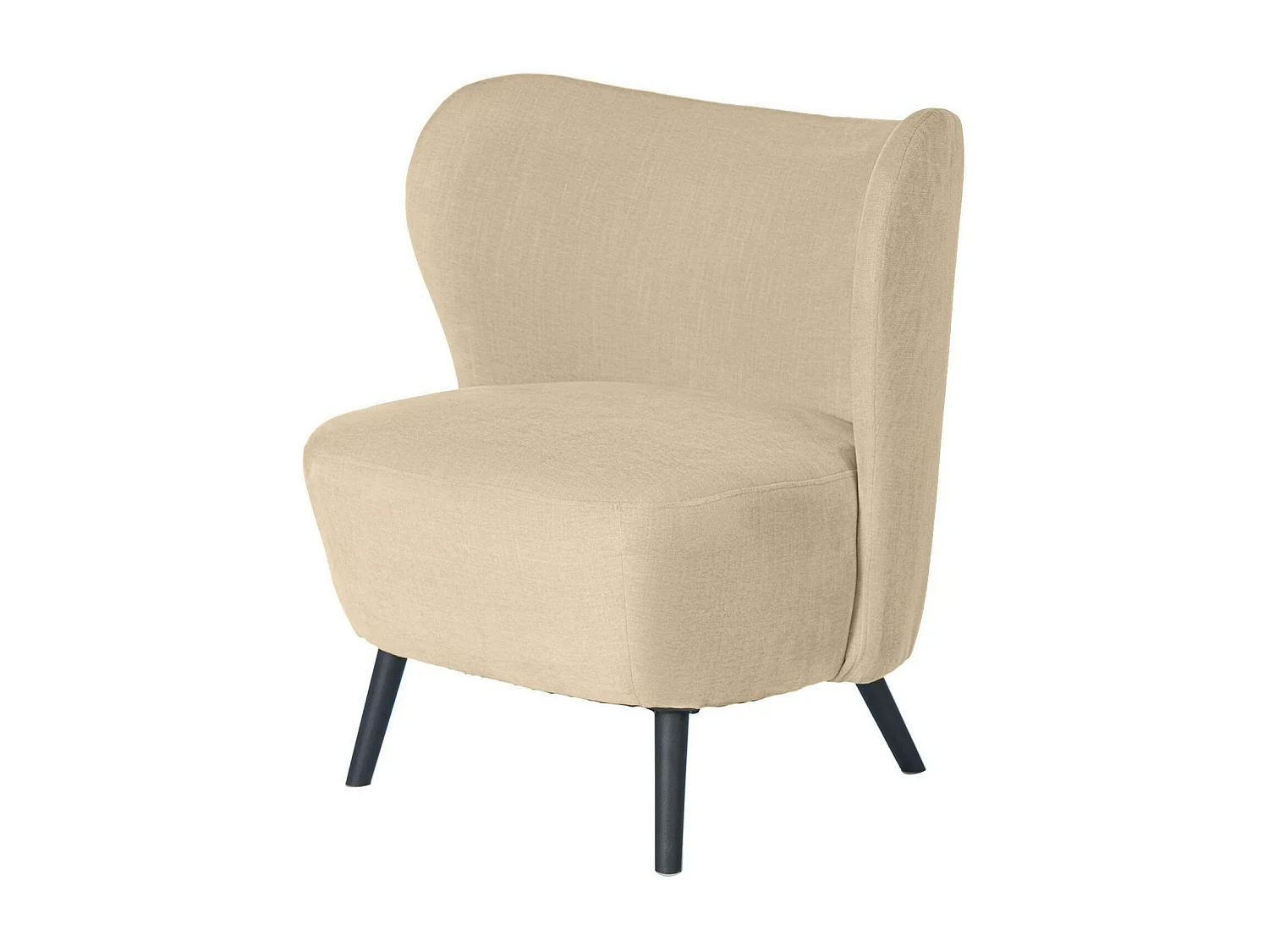 Fauteuil confortable tissu beige clair Korta 75cm