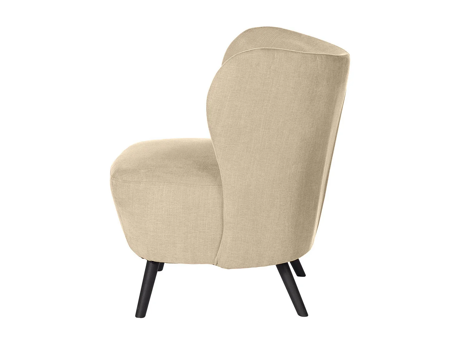 Fauteuil confortable tissu beige clair Korta 75cm