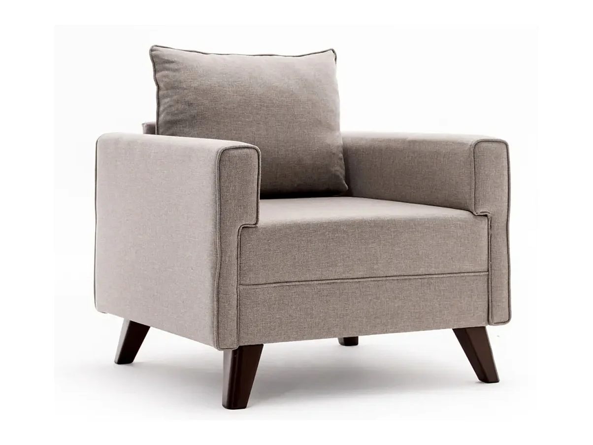 Fauteuil 1 place tissu beige Kandy 82cm