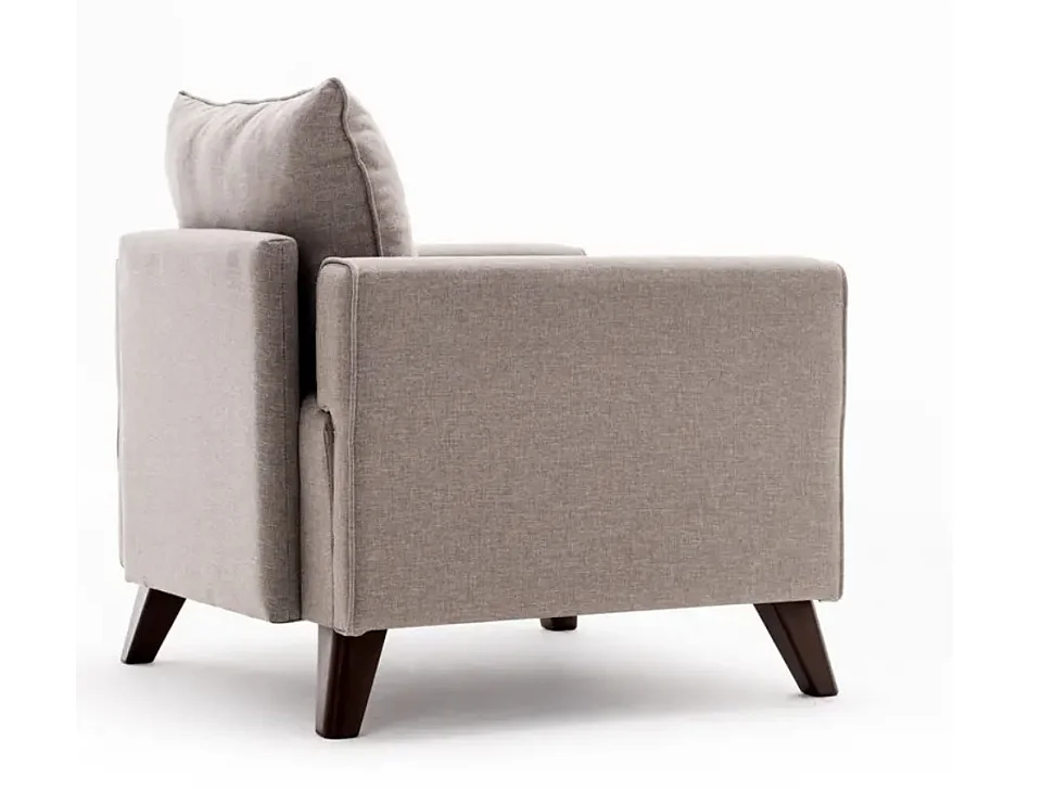 Fauteuil 1 place tissu beige Kandy 82cm