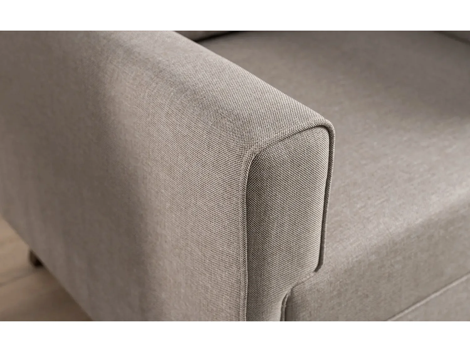 Fauteuil 1 place tissu beige Kandy 82cm