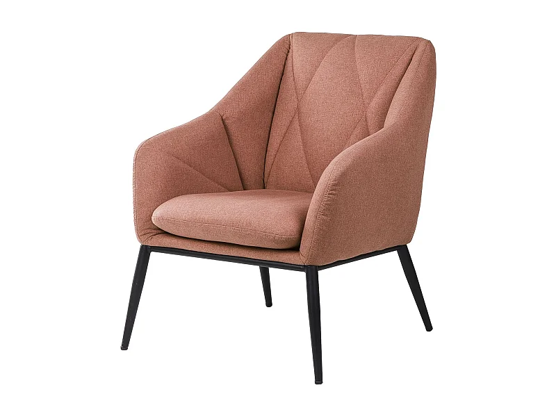 Fauteuil design tissu rouge corail Kyto 66cm