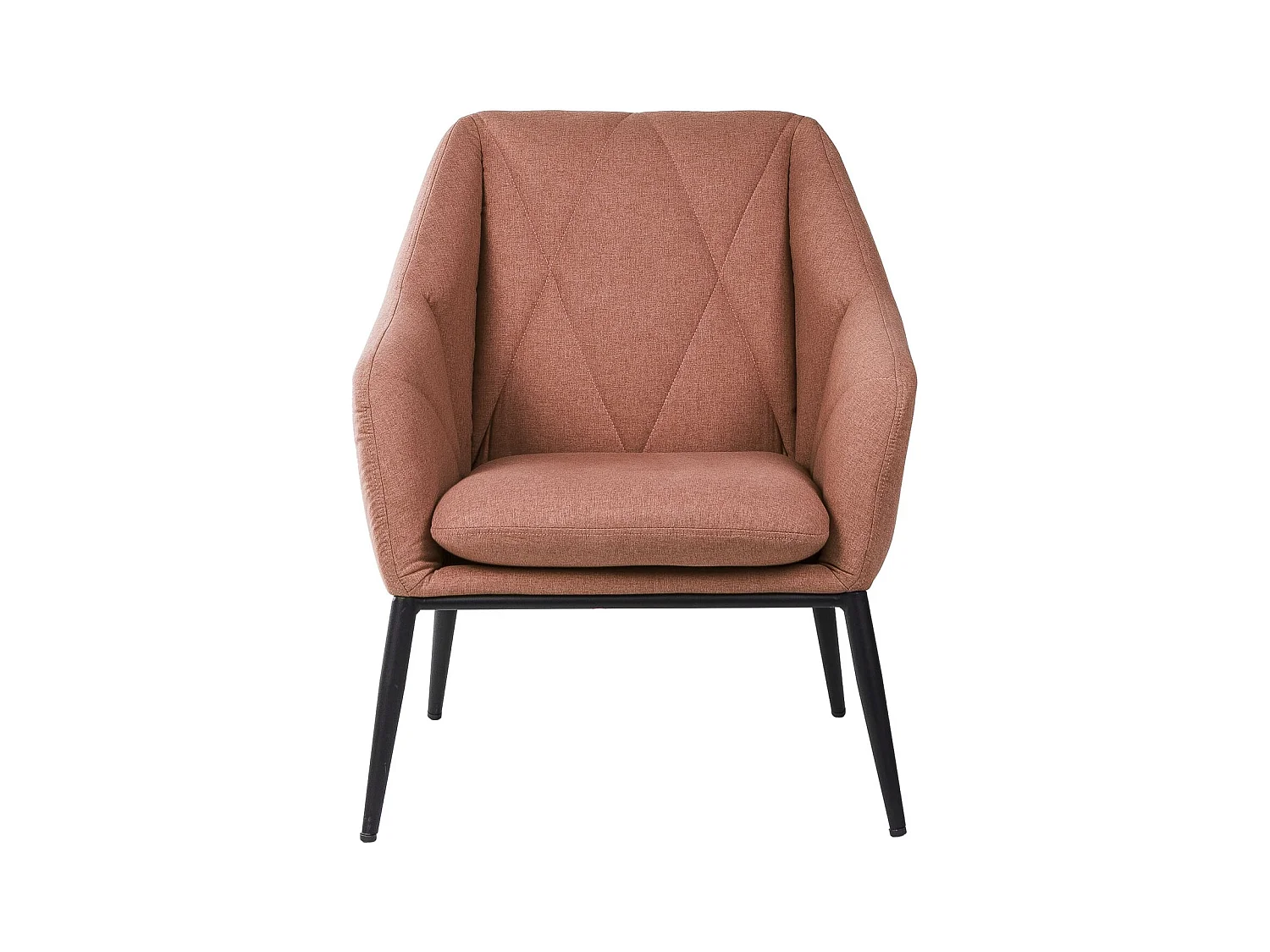 Fauteuil design tissu rouge corail Kyto 66cm