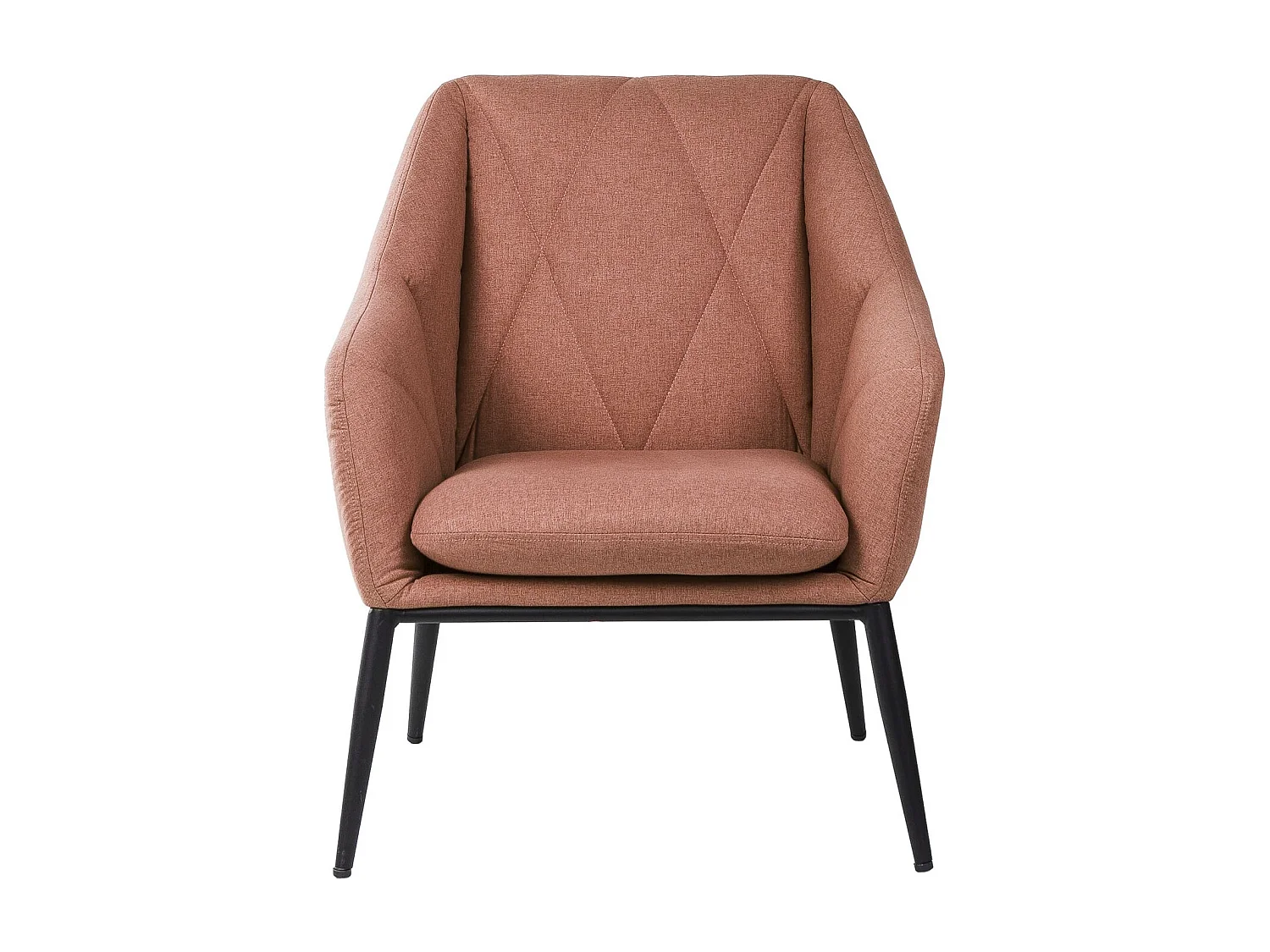 Fauteuil design tissu rouge corail Kyto 66cm