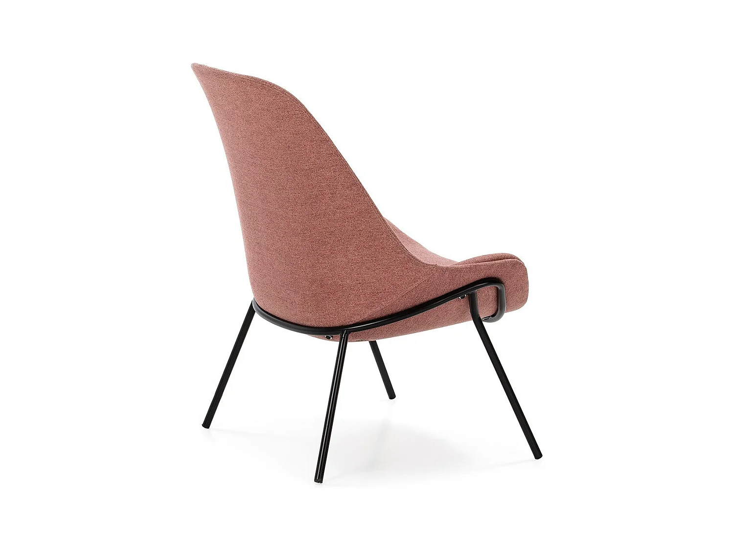 Fauteuil tissu rose et pieds métal noir Rica