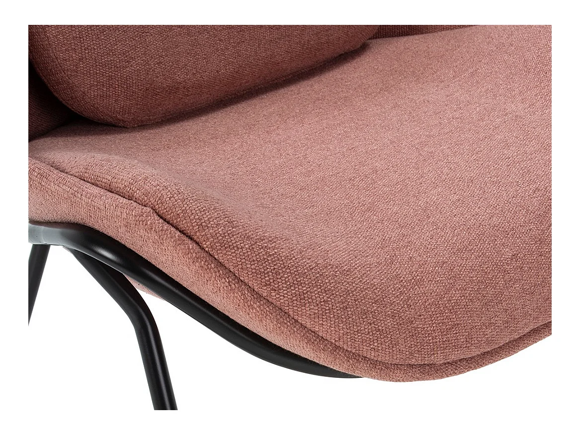 Fauteuil tissu rose et pieds métal noir Rica