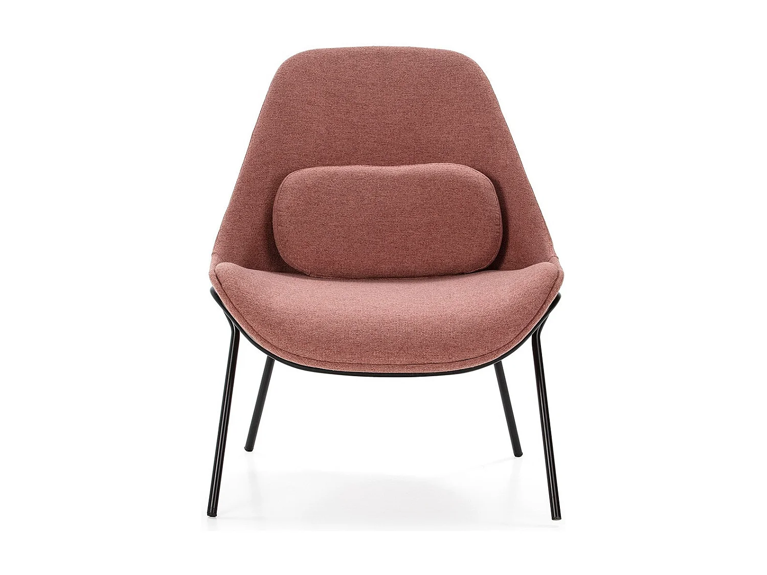 Fauteuil tissu rose et pieds métal noir Rica