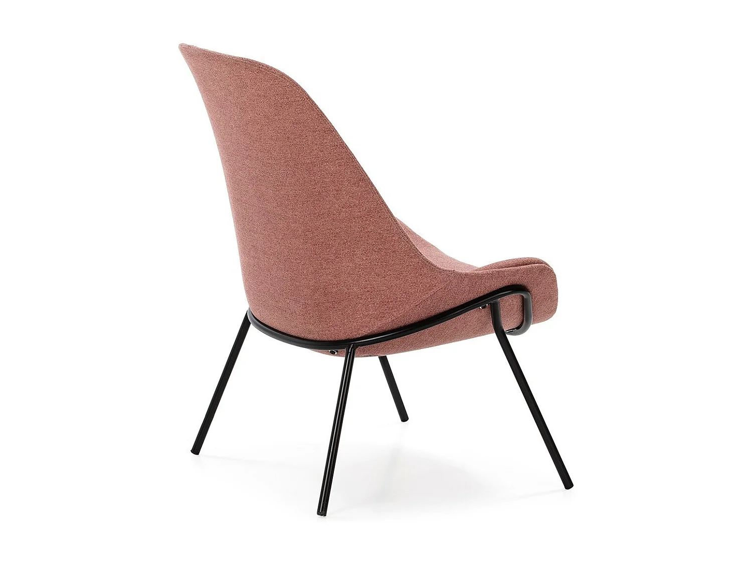 Fauteuil tissu rose et pieds métal noir Rica