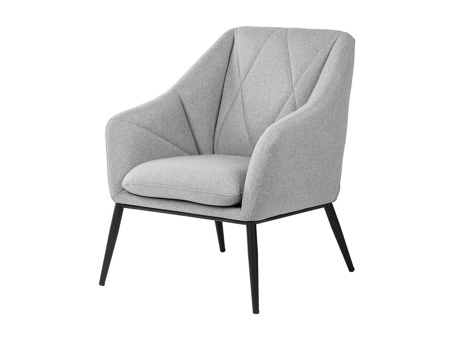 Fauteuil design tissu gris clair Kyto 66cm