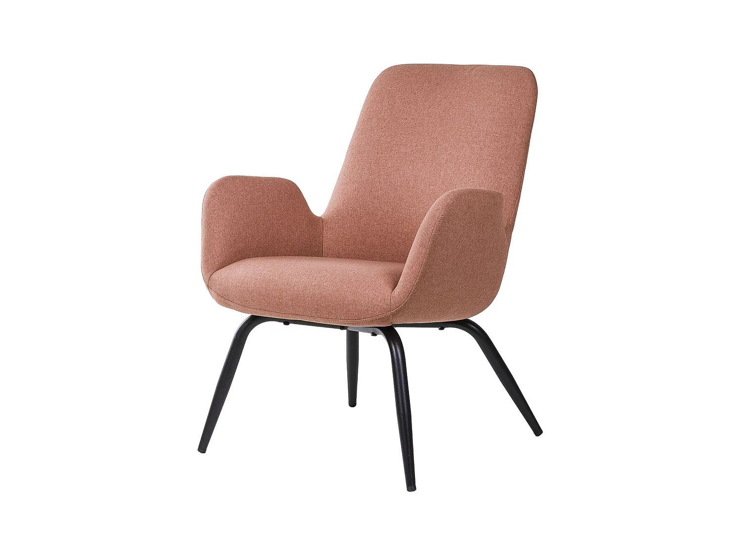 Fauteuil moderne tissu rouge corail Daly 66cm