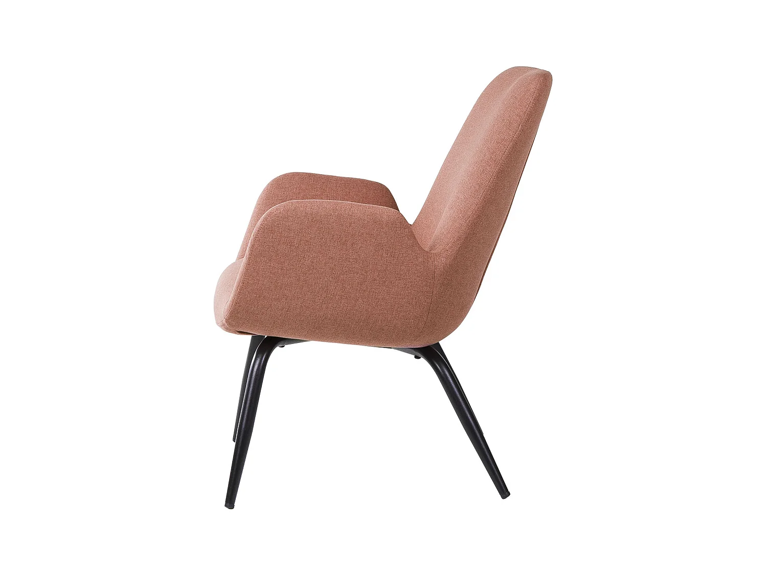 Fauteuil moderne tissu rouge corail Daly 66cm