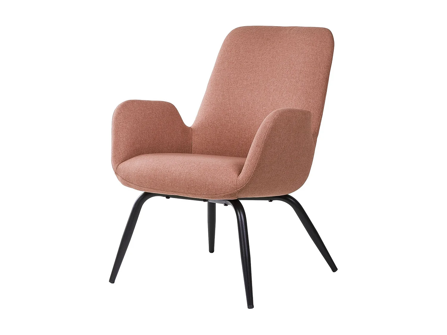 Fauteuil moderne tissu rouge corail Daly 66cm