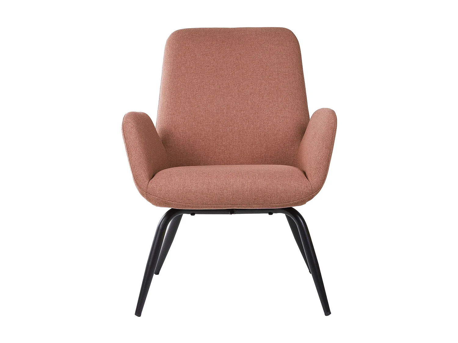 Fauteuil moderne tissu rouge corail Daly 66cm