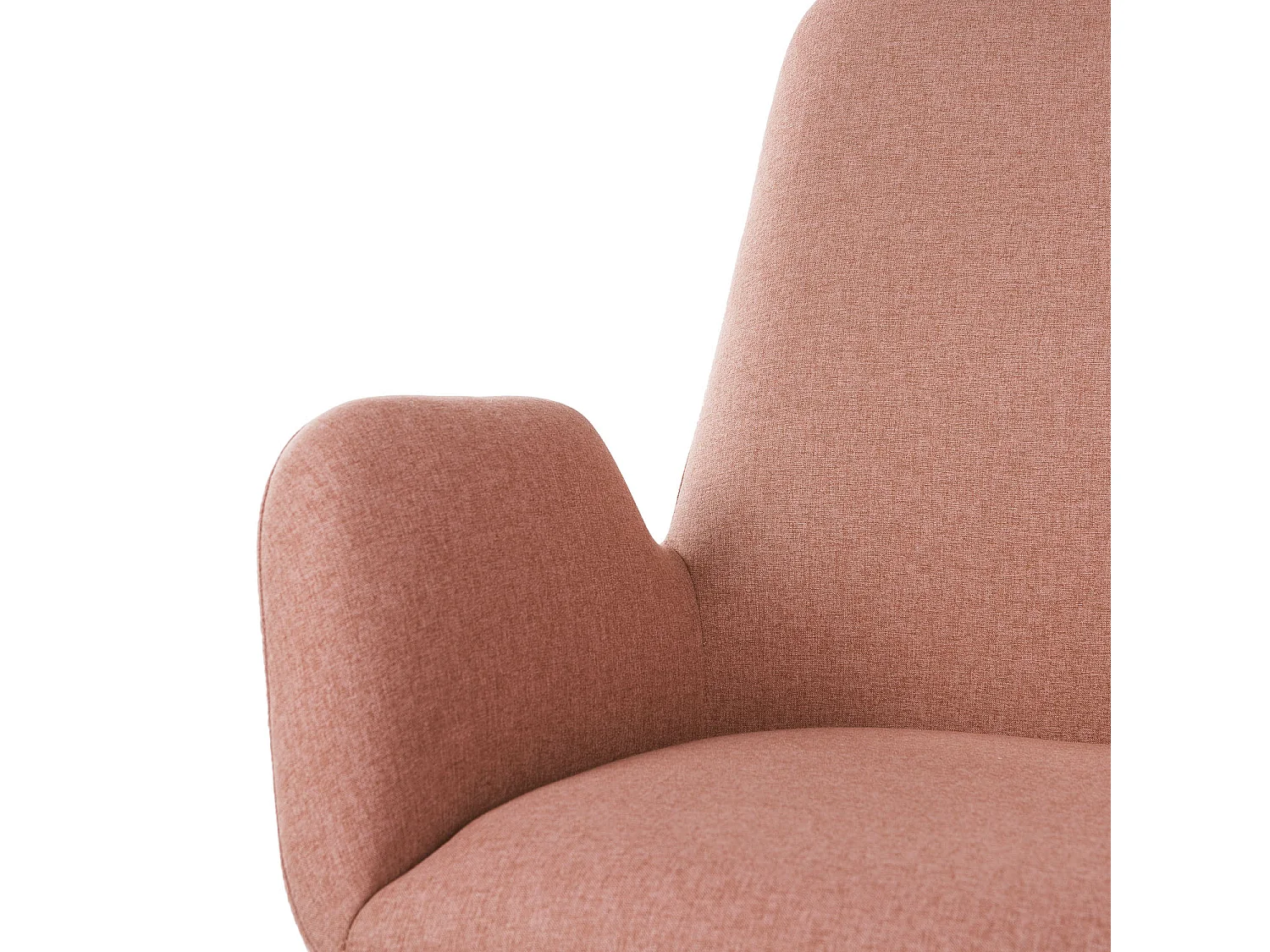 Fauteuil moderne tissu rouge corail Daly 66cm