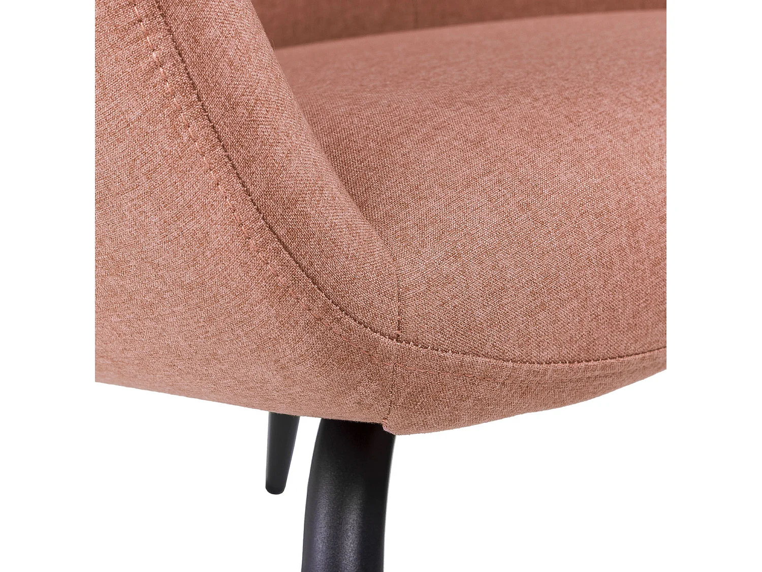Fauteuil moderne tissu rouge corail Daly 66cm