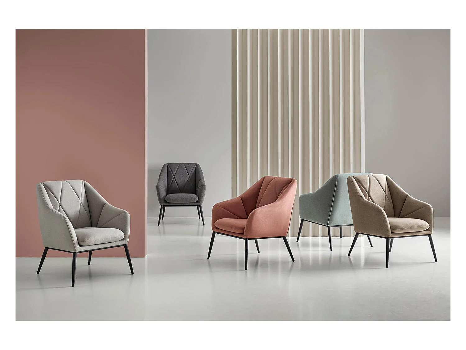 Fauteuil design tissu vert menthe Kyto 66cm