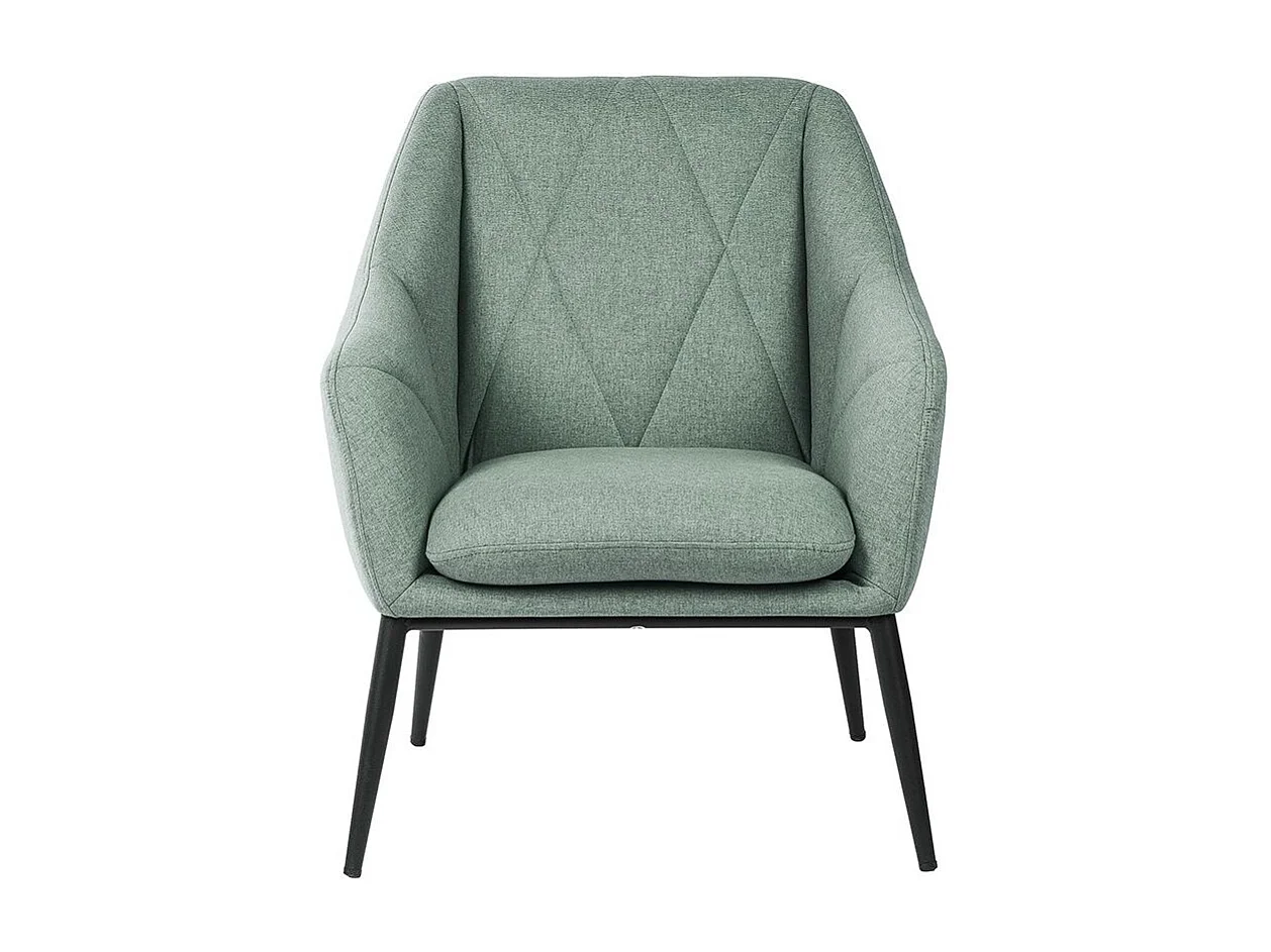 Fauteuil design tissu vert menthe Kyto 66cm